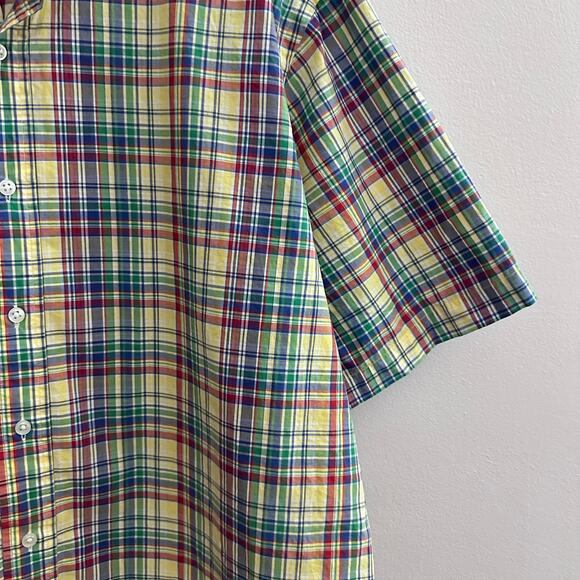Ralph Lauren Classic Fit Mens Plaid Shirt XXL Short Sleeve Preppy Button Front - Picture 3 of 10